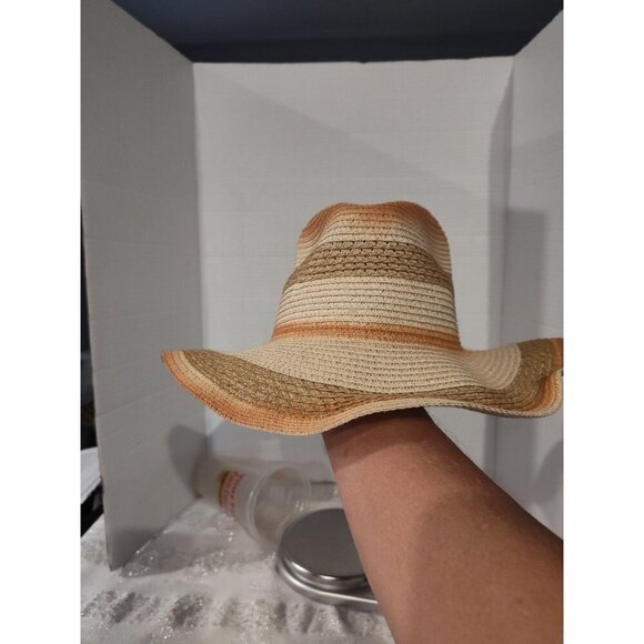 Woven Straw Paper Hat 57CM Medium Multicolor 100% Paper Lightweight Summer - Picture 11 of 14